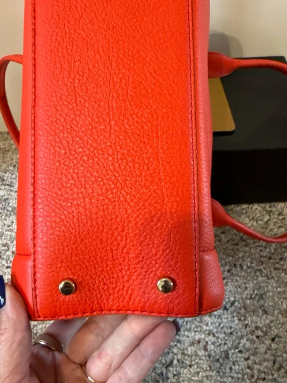 Kate Spade Mansfield Liv Leather Satchel in Persimmon Red